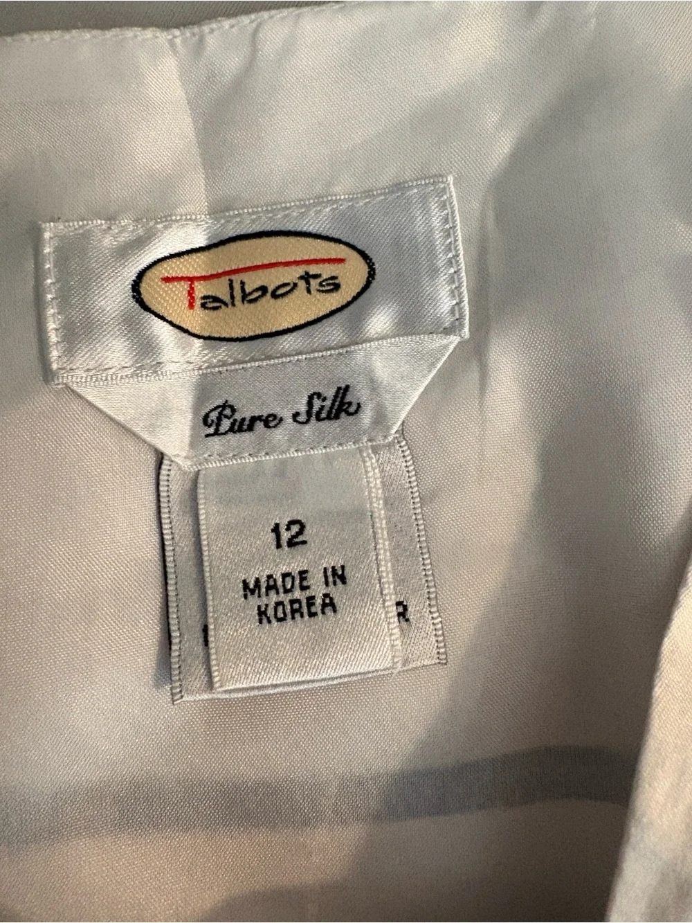 Talbots 100% Silk Lining A-Line Skirt Striped Size 12 Black White Classic-Era - Picture 5 of 10